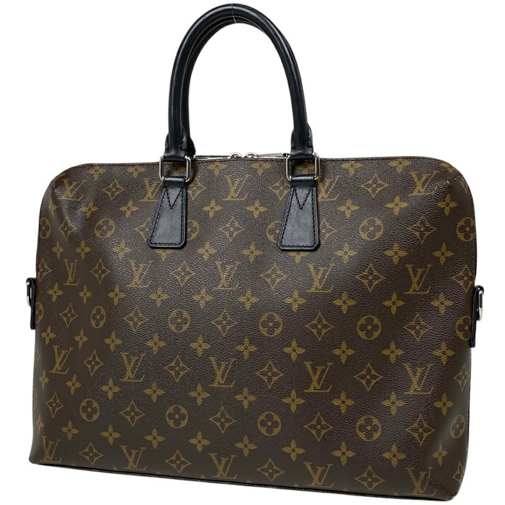 Louis Vuitton Porte Jules Briefcase Handbag Business Bag Macassar Brown